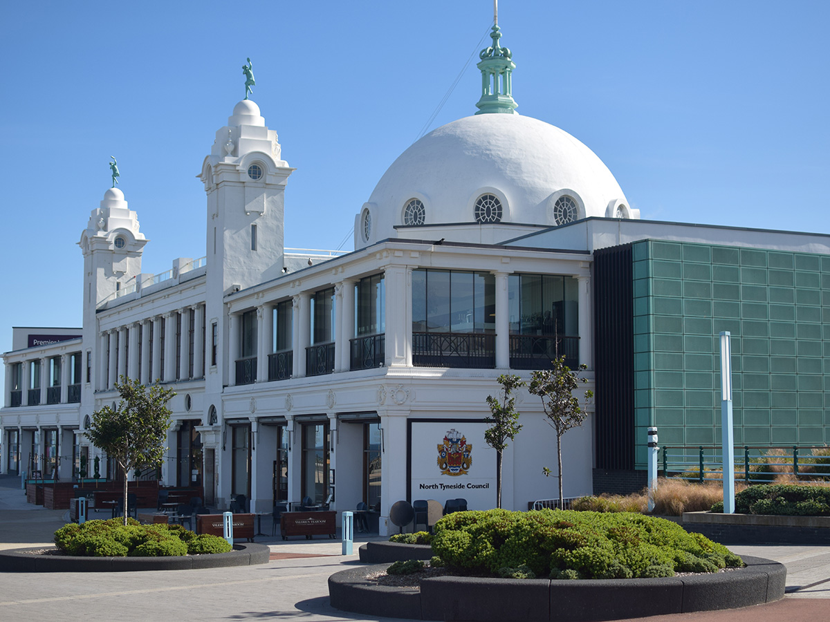 photo of external cleaning at Grade II Listed Spanish City in seaside town Whitley Bay